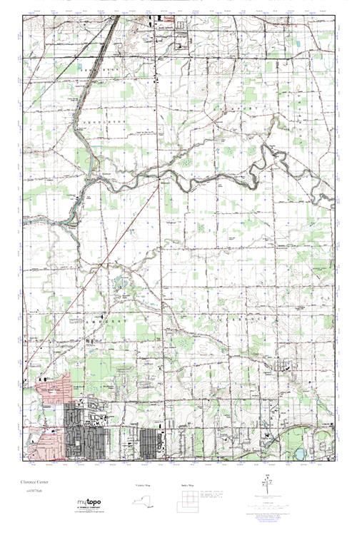 MyTopo Clarence Center, New York USGS Quad Topo Map
