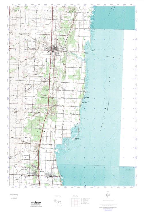 MyTopo Pinconning, Michigan USGS Quad Topo Map