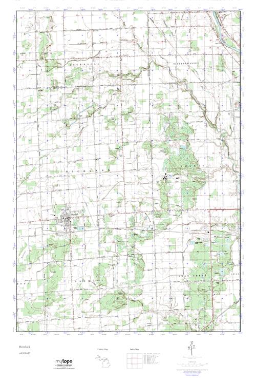 MyTopo Hemlock, Michigan USGS Quad Topo Map