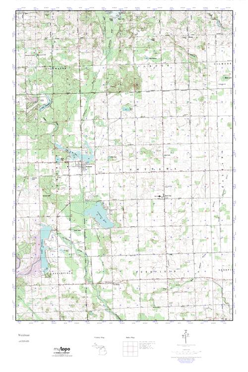 MyTopo Weidman, Michigan USGS Quad Topo Map