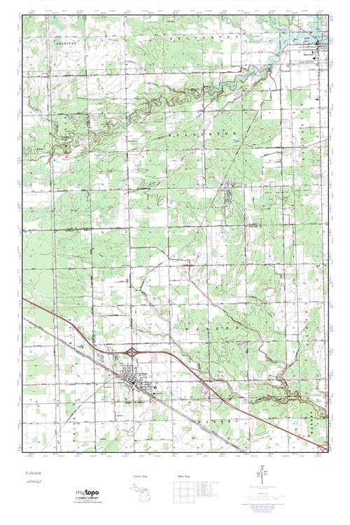 MyTopo Coleman, Michigan USGS Quad Topo Map
