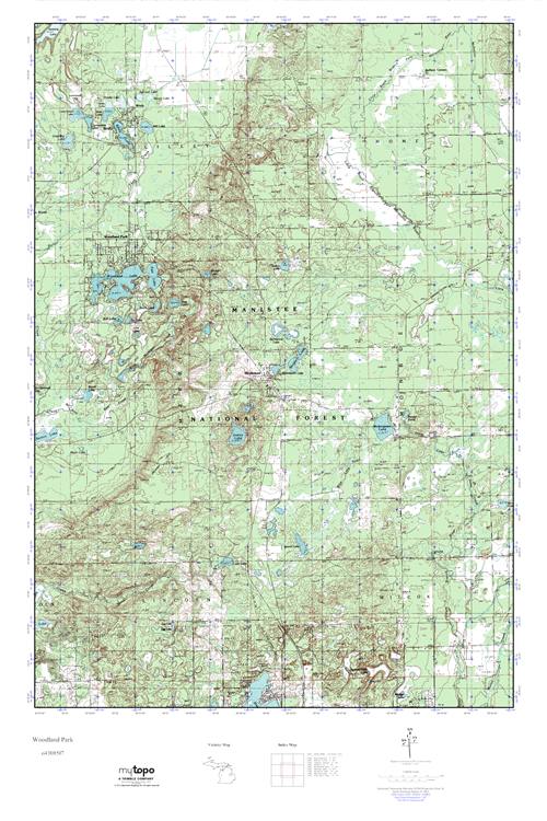 MyTopo Woodland Park, Michigan USGS Quad Topo Map