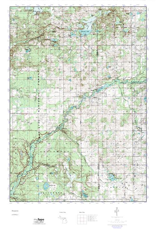 MyTopo Hesperia, Michigan USGS Quad Topo Map