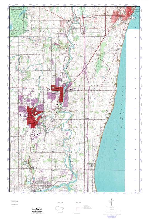 MyTopo Cedarburg, Wisconsin USGS Quad Topo Map