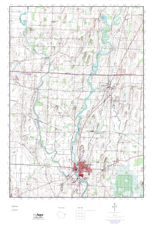 MyTopo Jefferson, Wisconsin USGS Quad Topo Map