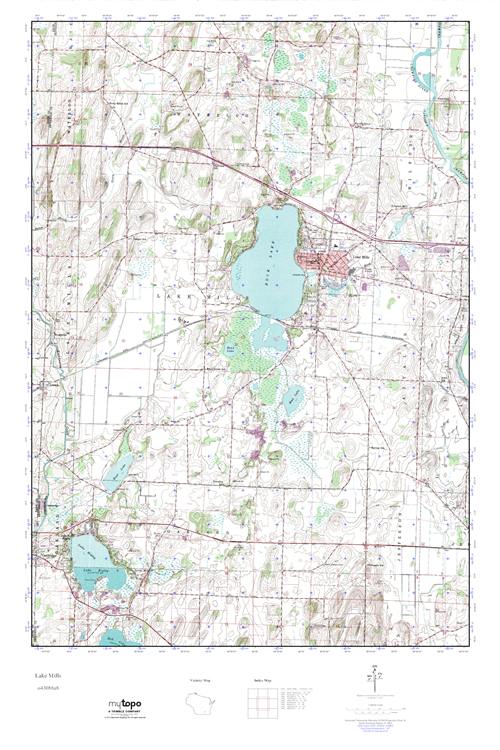 MyTopo Lake Mills, Wisconsin USGS Quad Topo Map