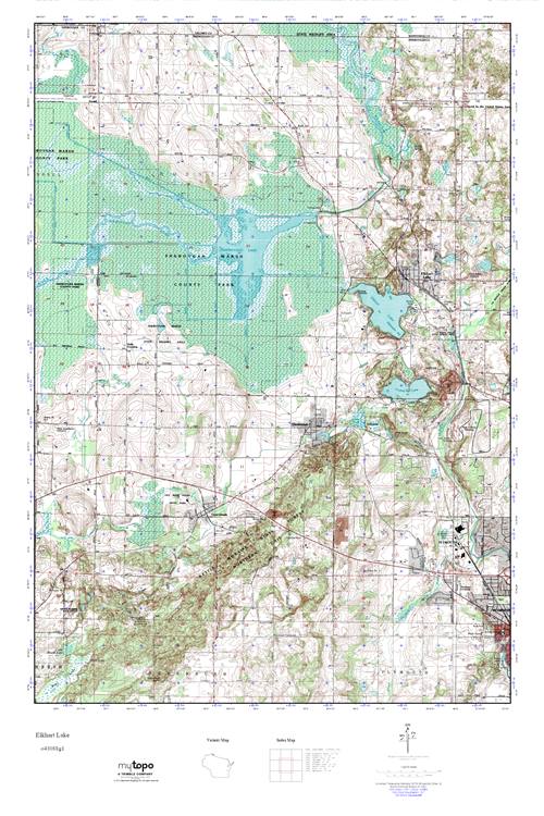 MyTopo Elkhart Lake, Wisconsin USGS Quad Topo Map