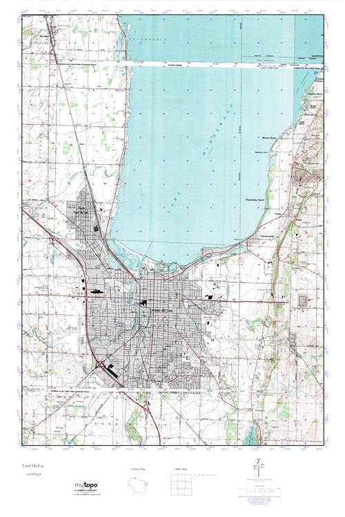 MyTopo Fond Du Lac, Wisconsin USGS Quad Topo Map