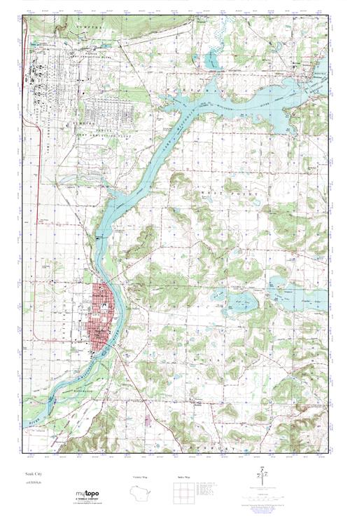 MyTopo Sauk City, Wisconsin USGS Quad Topo Map