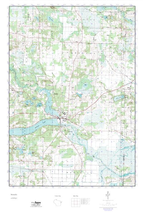MyTopo Montello, Wisconsin USGS Quad Topo Map