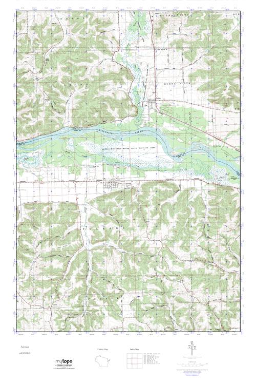 MyTopo Avoca, Wisconsin USGS Quad Topo Map