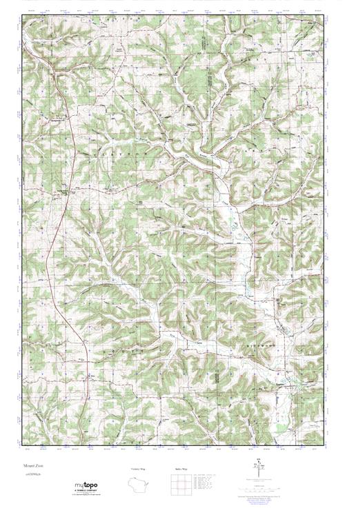 MyTopo Mount Zion, Wisconsin USGS Quad Topo Map