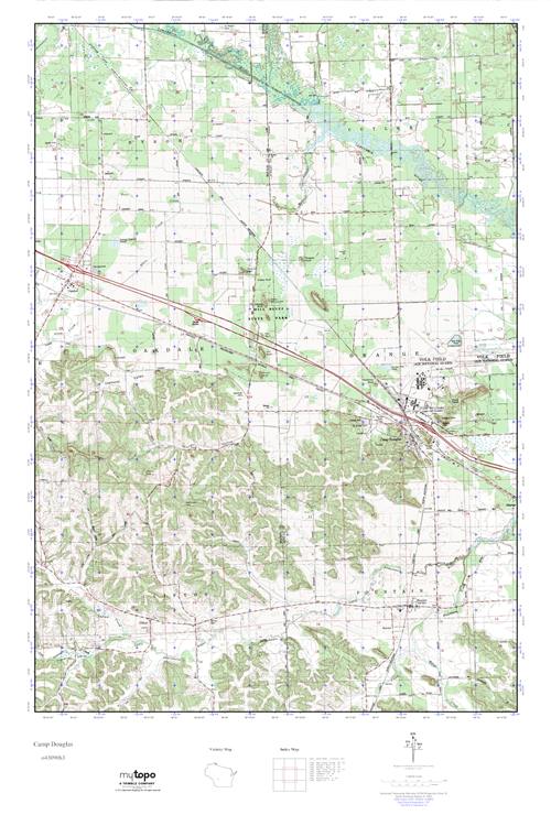 MyTopo Camp Douglas, Wisconsin USGS Quad Topo Map