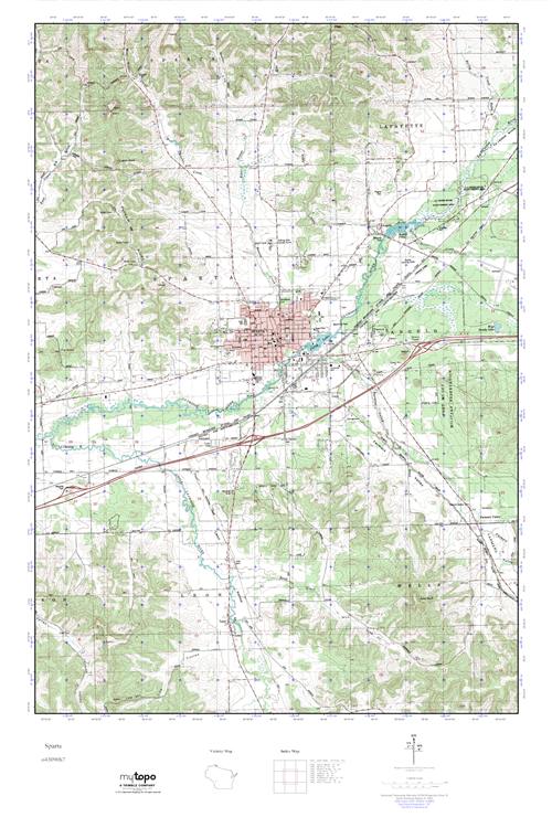MyTopo Sparta, Wisconsin USGS Quad Topo Map