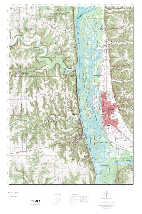 MyTopo Prairie Du Chien, Wisconsin USGS Quad Topo Map