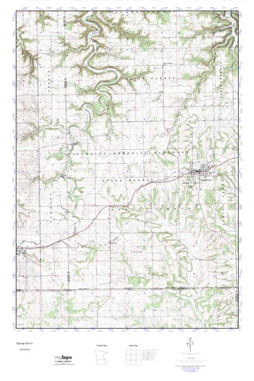 MyTopo Spring Grove, Minnesota USGS Quad Topo Map