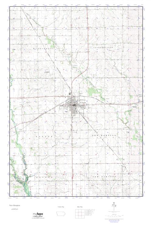 MyTopo New Hampton, Iowa USGS Quad Topo Map
