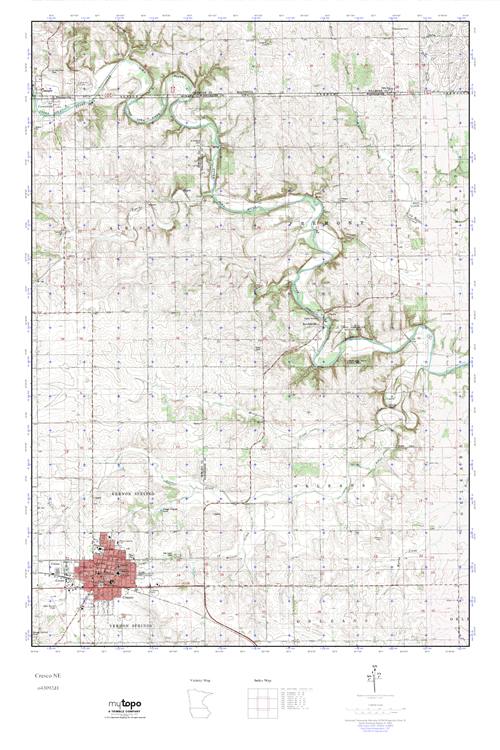 MyTopo Cresco NE, Iowa USGS Quad Topo Map