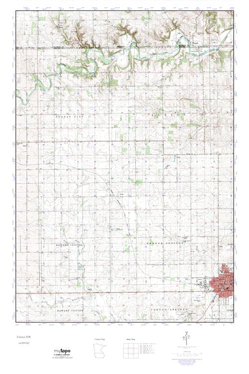 MyTopo Cresco NW, Iowa USGS Quad Topo Map