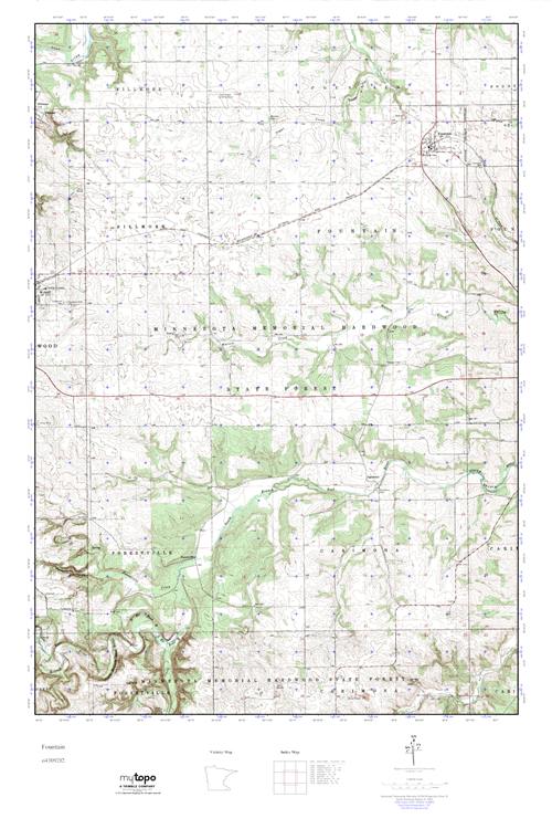 MyTopo Fountain, Minnesota USGS Quad Topo Map