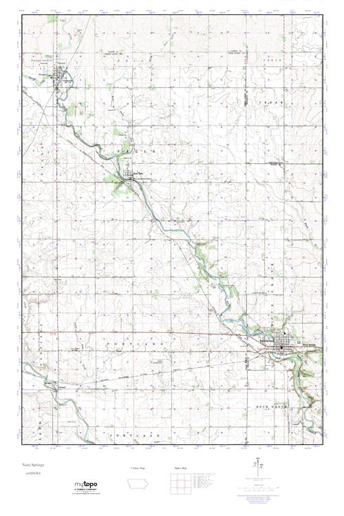 MyTopo Nora Springs, Iowa USGS Quad Topo Map
