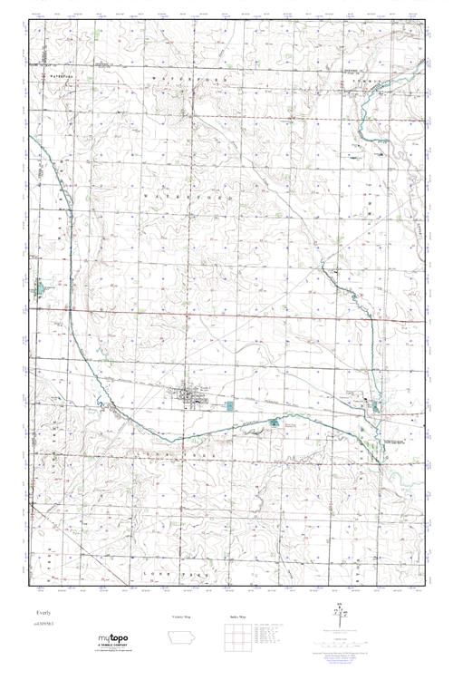 MyTopo Everly, Iowa USGS Quad Topo Map