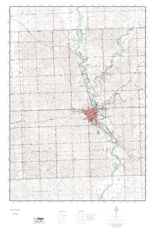 MyTopo Rock Rapids, Iowa USGS Quad Topo Map