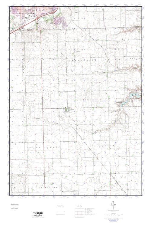 MyTopo Harrisburg, South Dakota USGS Quad Topo Map