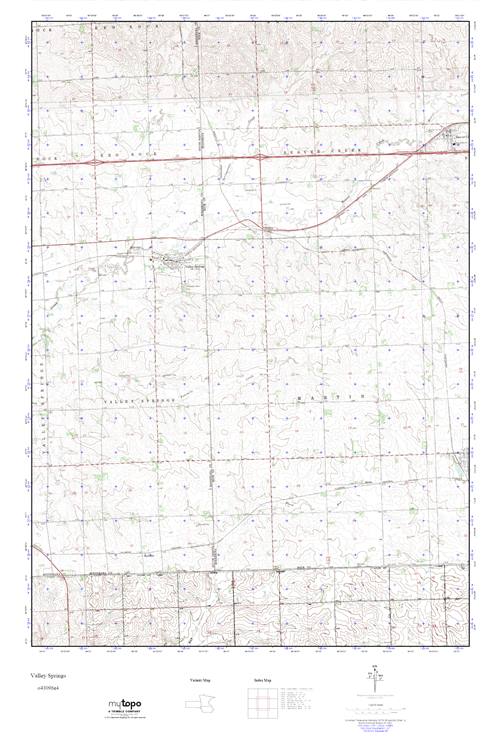 MyTopo Valley Springs, South Dakota USGS Quad Topo Map