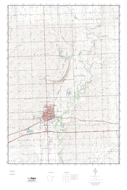 MyTopo Luverne, Minnesota USGS Quad Topo Map