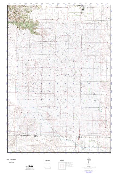 MyTopo Saint Francis SW, South Dakota USGS Quad Topo Map