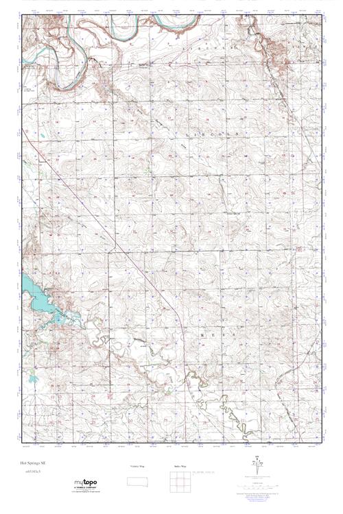 MyTopo Hot Springs SE, South Dakota USGS Quad Topo Map