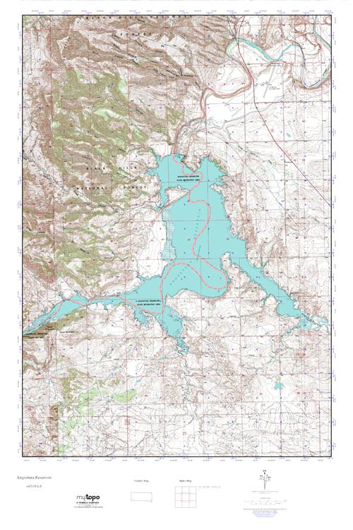 MyTopo Angostura Reservoir, South Dakota USGS Quad Topo Map