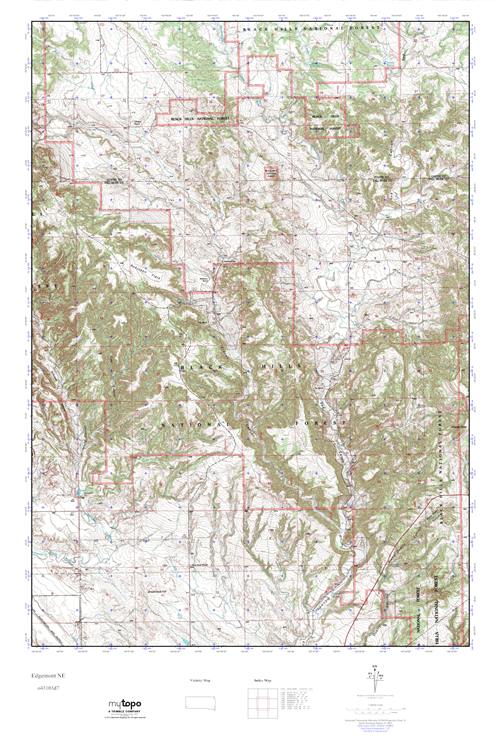 MyTopo Edgemont NE, South Dakota USGS Quad Topo Map