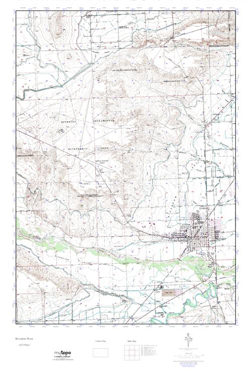 MyTopo Riverton West, Wyoming USGS Quad Topo Map