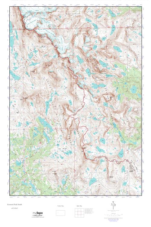 MyTopo Fremont Peak South, Wyoming USGS Quad Topo Map