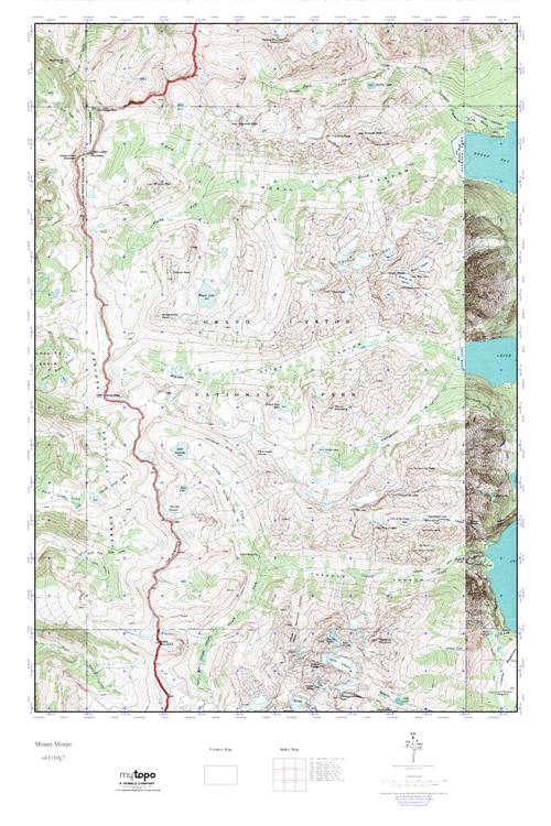 MyTopo Mount Moran, Wyoming USGS Quad Topo Map