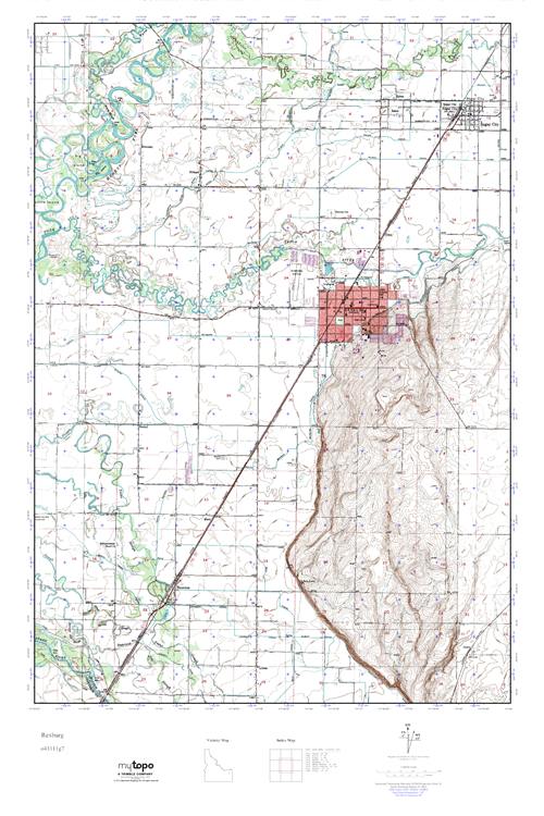 MyTopo Rexburg, Idaho USGS Quad Topo Map