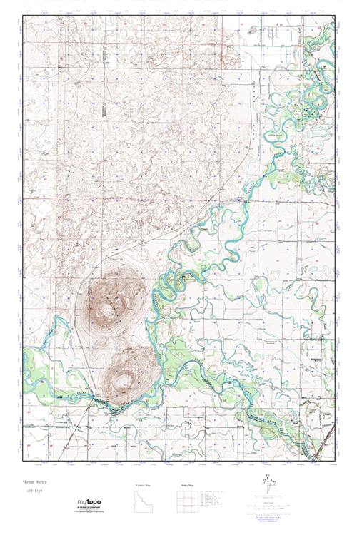 MyTopo Menan Buttes, Idaho USGS Quad Topo Map