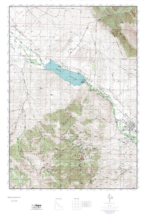 MyTopo Mackay Reservoir, Idaho USGS Quad Topo Map