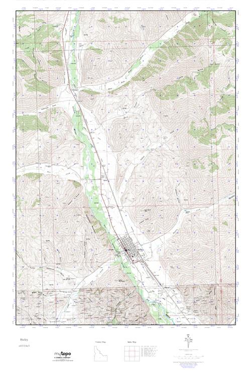 MyTopo Hailey, Idaho USGS Quad Topo Map