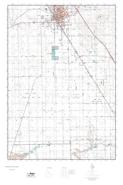MyTopo Mountain Home South, Idaho USGS Quad Topo Map