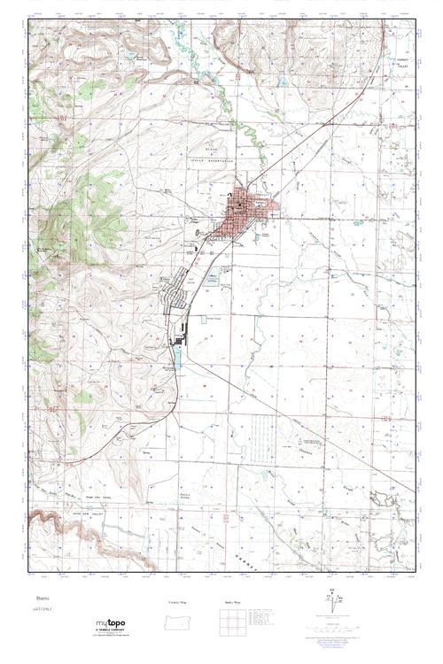 MyTopo Burns, Oregon USGS Quad Topo Map