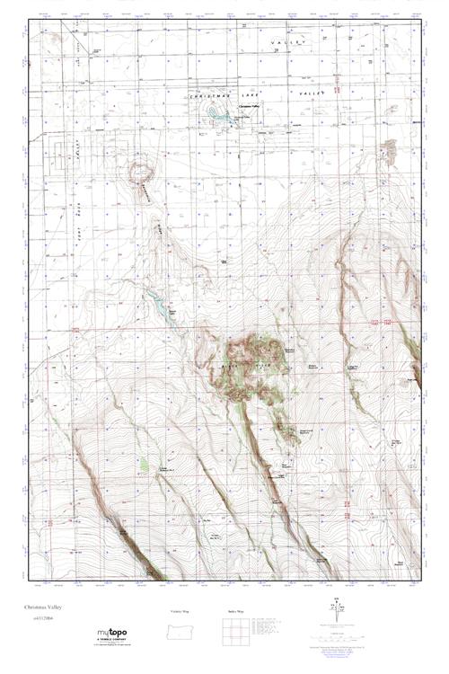 mytopo christmas valley oregon usgs quad topo map christmas valley oregon map