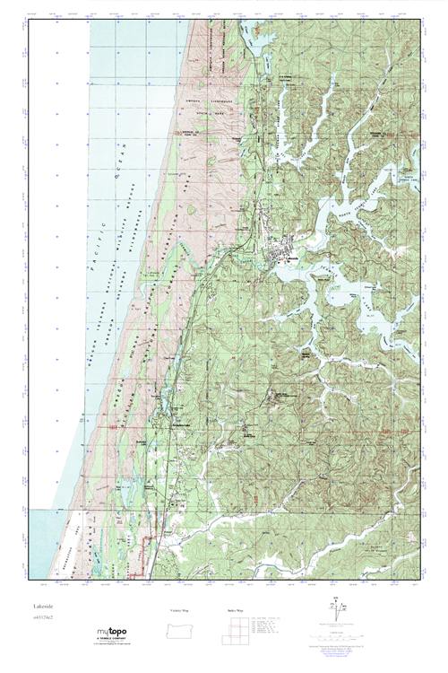 MyTopo Lakeside, Oregon USGS Quad Topo Map