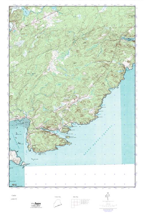 MyTopo Cutler, Maine USGS Quad Topo Map