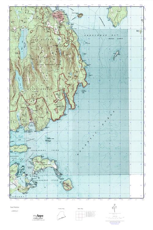 MyTopo Seal Harbor, Maine USGS Quad Topo Map