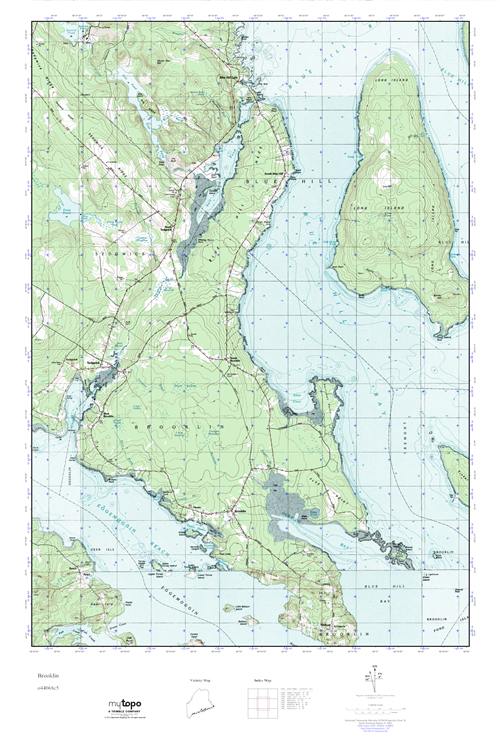 MyTopo Brooklin, Maine USGS Quad Topo Map