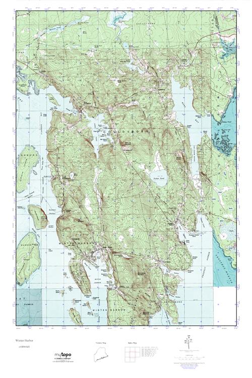 MyTopo Winter Harbor, Maine USGS Quad Topo Map
