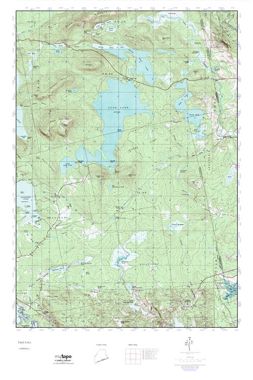 MyTopo Tunk Lake, Maine USGS Quad Topo Map